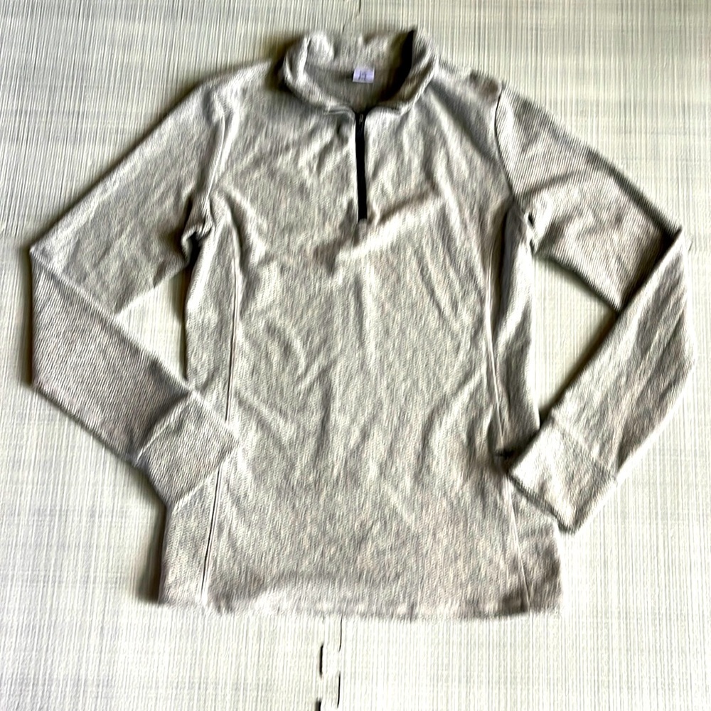 Senita Quarter Zip Long Sleeve - Grey Herringbone